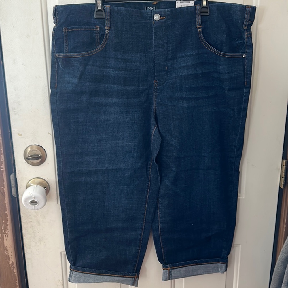 TIME AND TRU ROLL CUFF CAPRI PANT NWT SZ XXL (20) Plus sz